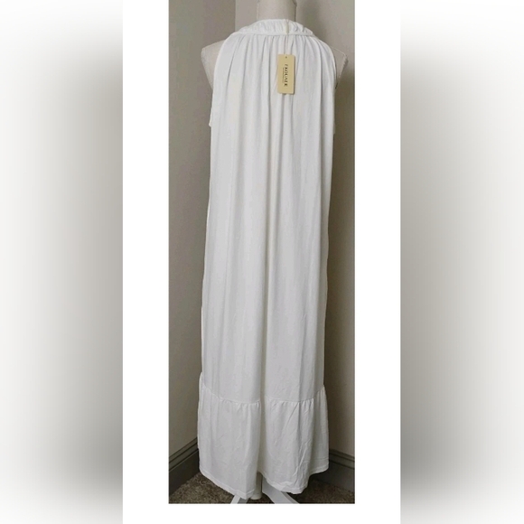 Share Ekouaer Sleeveless Nightgown White with Pockets Soft Knit Sleeveless XL - Picture 2 of 5